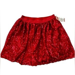Cat & Jack Red Sequin Formal Party Holiday Costume Skirt NWT